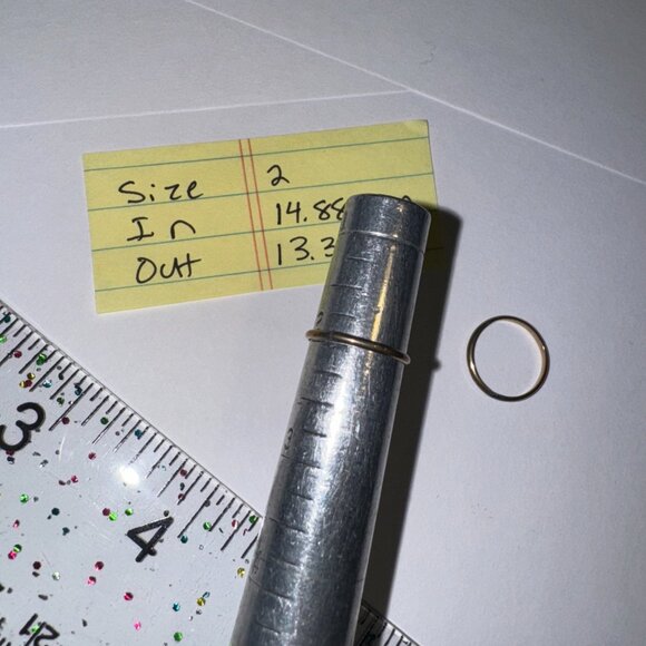 1.63mm Gold Filled Plain Band Ring, Size 2 - Picture 11 of 12